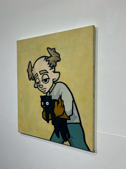 Hoki「猫のように生きたい」 Oil on canvas