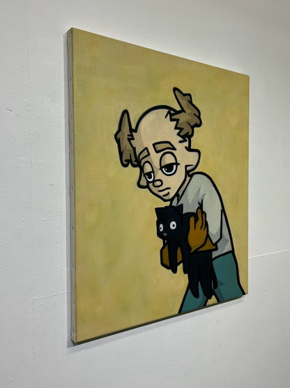 Hoki「猫のように生きたい」 Oil on canvas