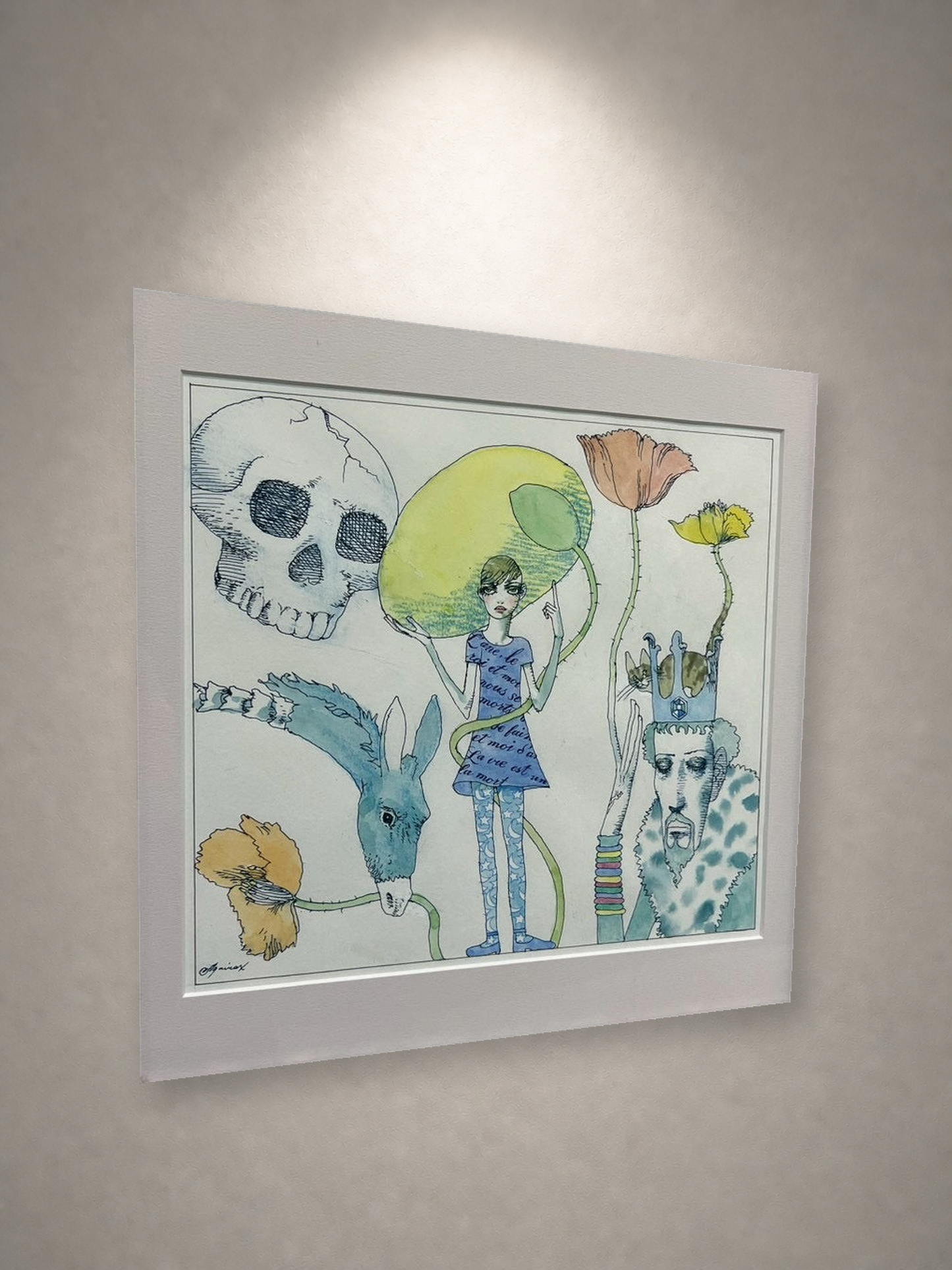 宇野亚喜良 钢笔 水彩画 原稿 ペン、水彩 / Pen and watercolor