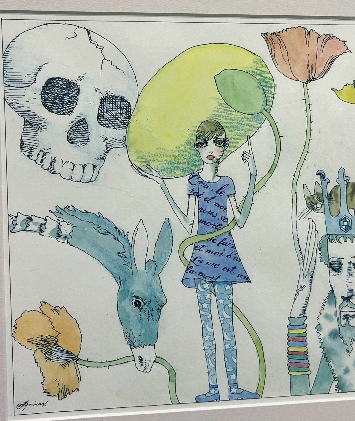 宇野亚喜良 钢笔 水彩画 原稿 ペン、水彩 / Pen and watercolor