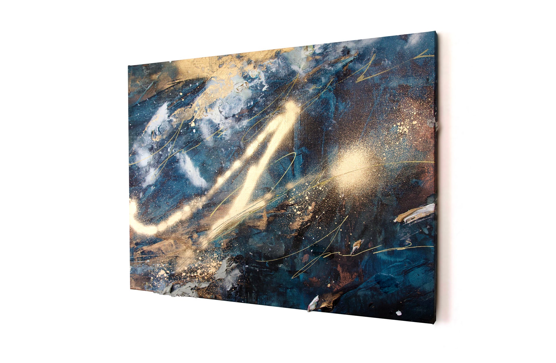 ayaka nakamura「Song of the twinkling light #1」アクリル絵の具・メッキ調顔料 全体