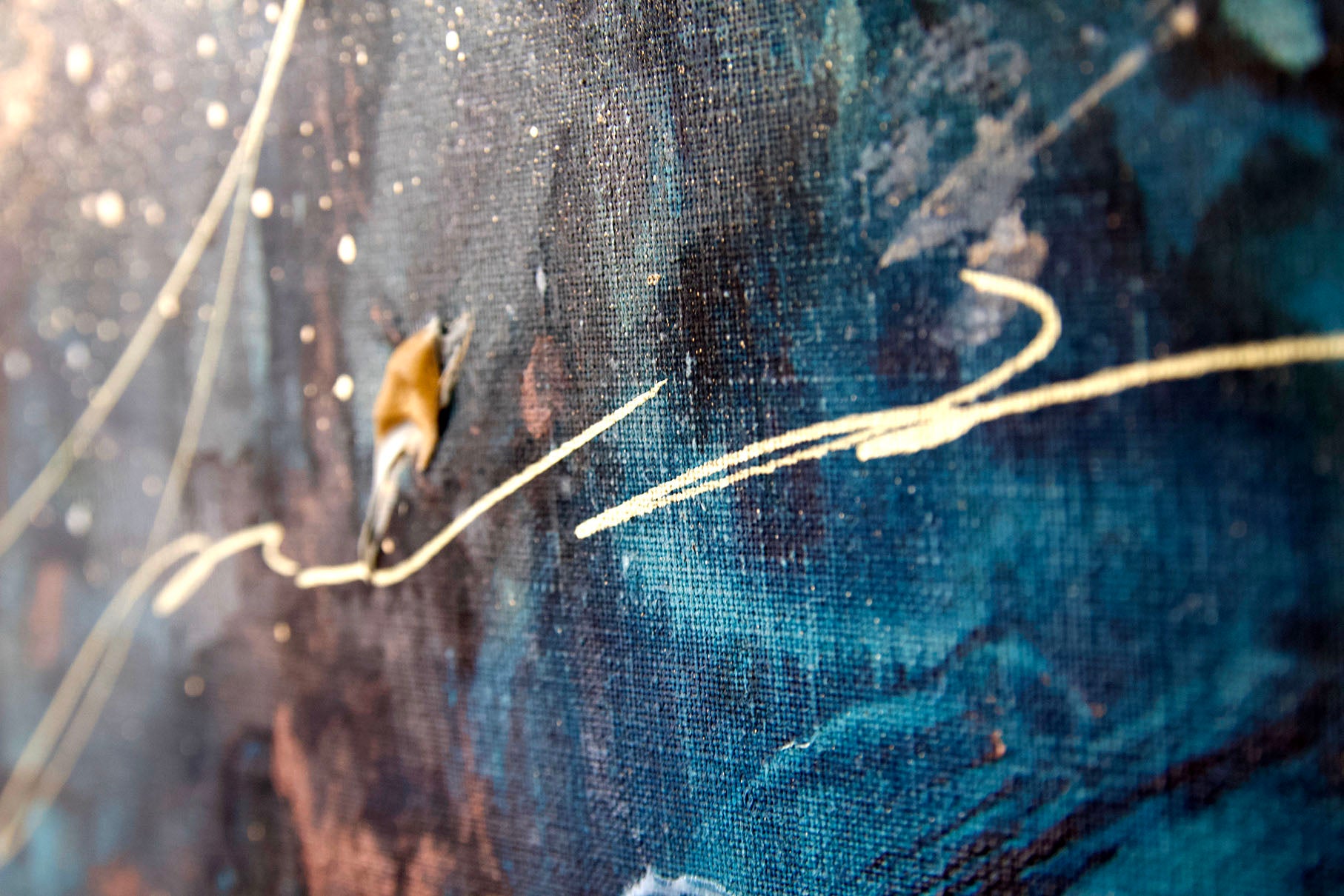 ayaka nakamura「Song of the twinkling light #1」アクリル絵の具・メッキ調顔料 裏面