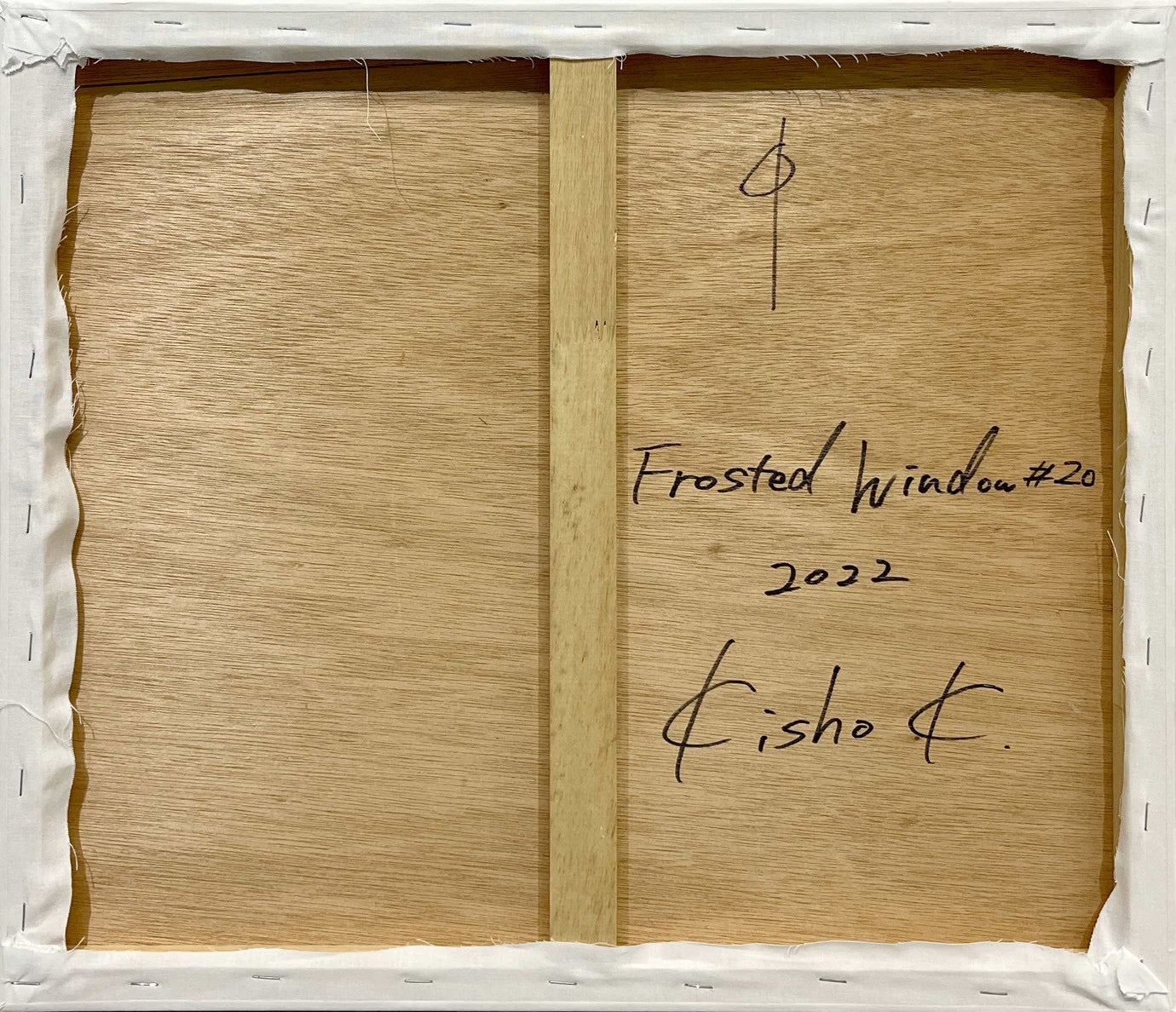 角谷紀章「Frosted window #20」 綿布に岩絵具・アクリル絵の具 / Rock pigments and acrylic on cotton