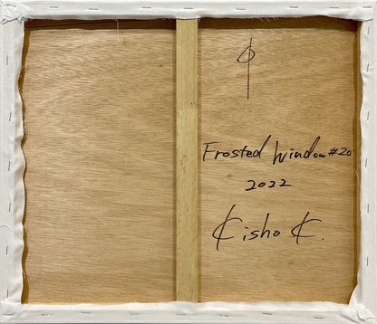 角谷紀章「Frosted window #20」 綿布に岩絵具・アクリル絵の具 / Rock pigments and acrylic on cotton