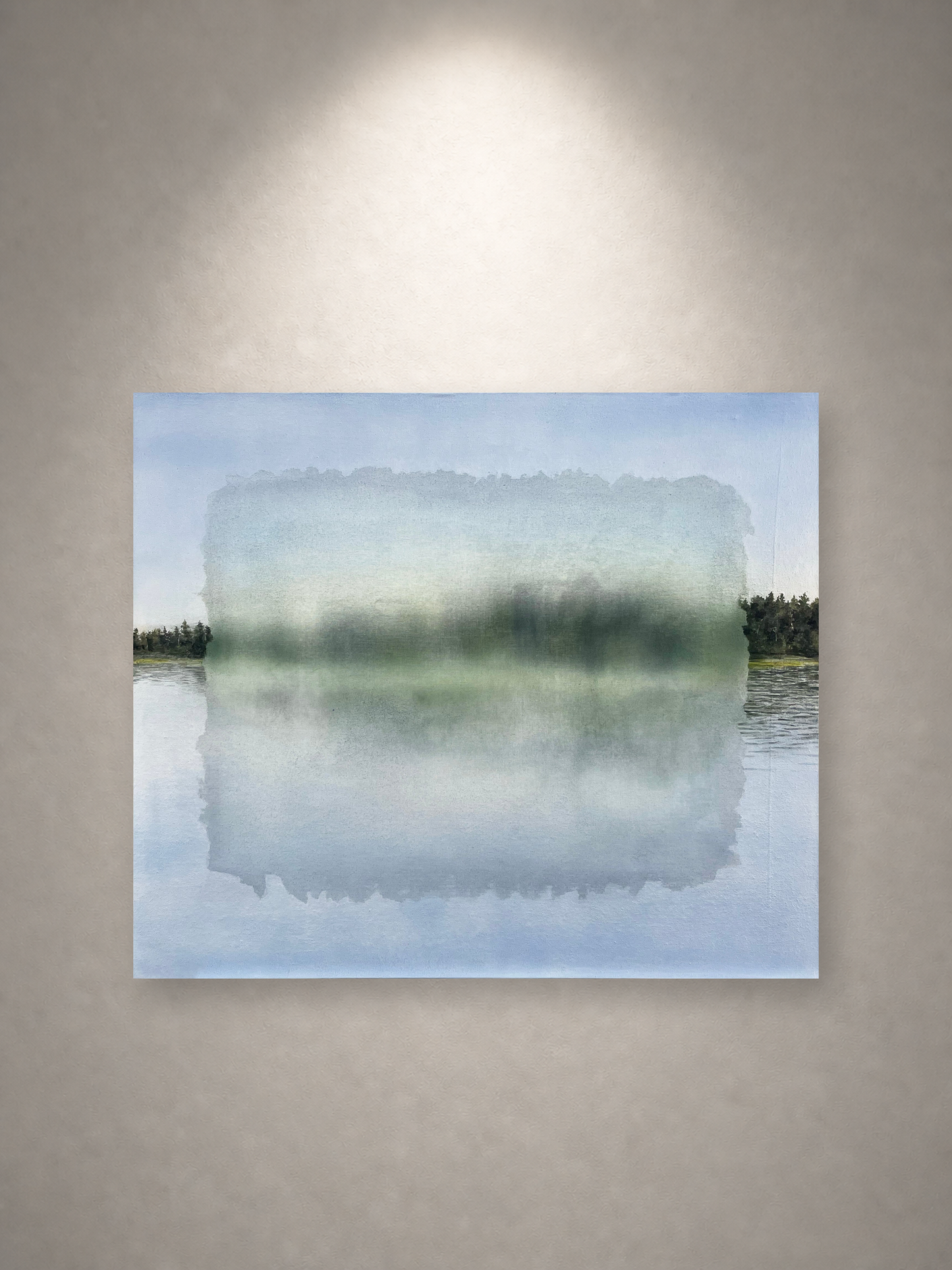 角谷紀章「Frosted window #20」 綿布に岩絵具・アクリル絵の具 / Rock pigments and acrylic on cotton