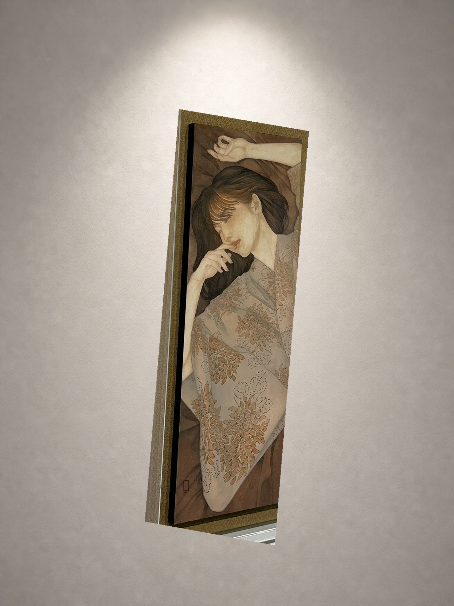下重ななみ 下重ななみ「花影」 白麻紙、墨、岩絵具