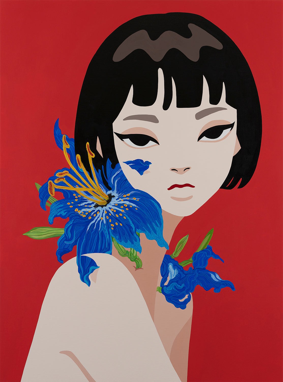 feebee「Digital Flowers Produce No Seeds 002」作品正面・過去展覧会掲載画像（現物の状態は別途確認）