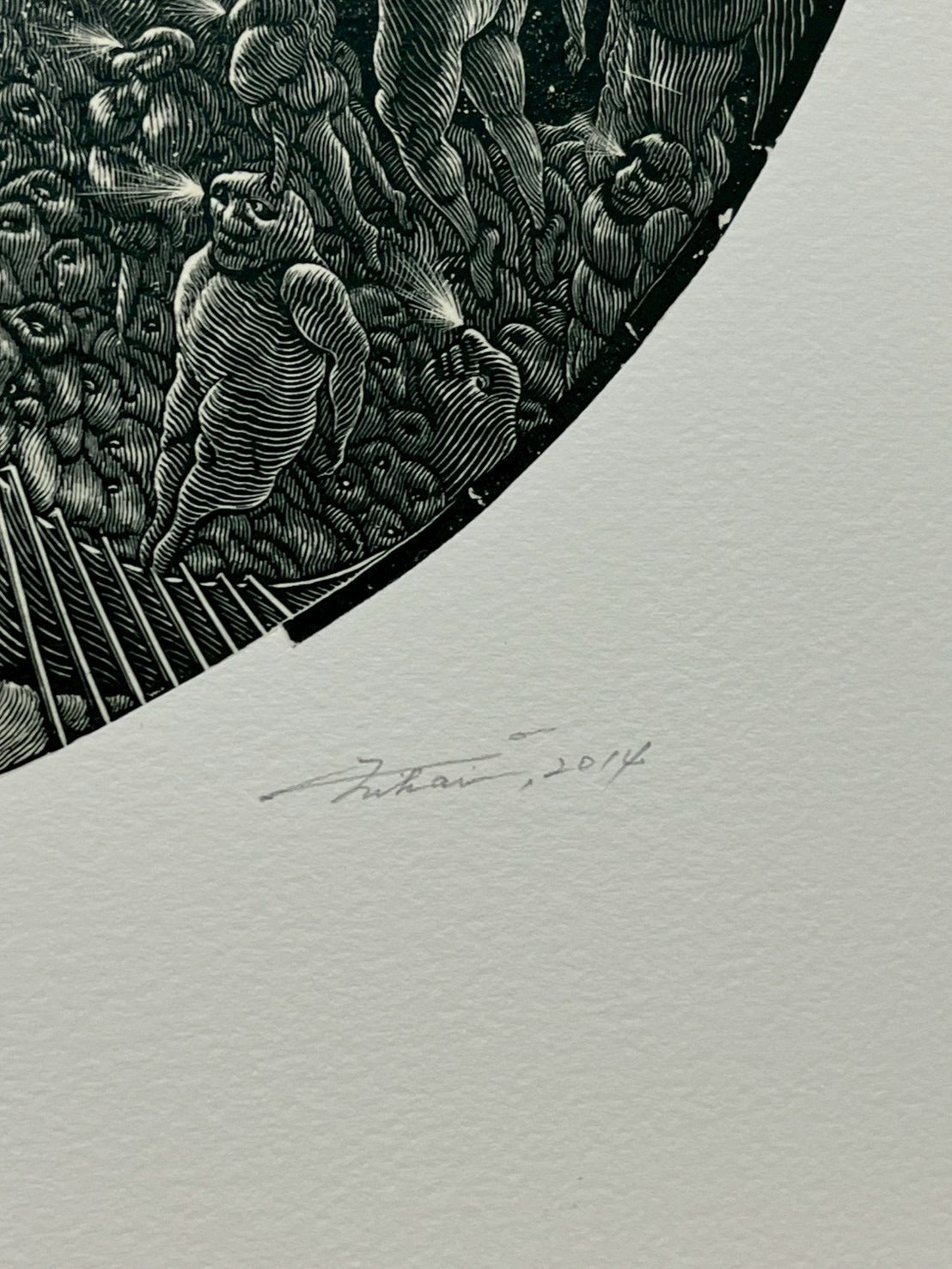 二階武宏 二階武宏「有機的な夜響」 木口木版画 / Wood engraving