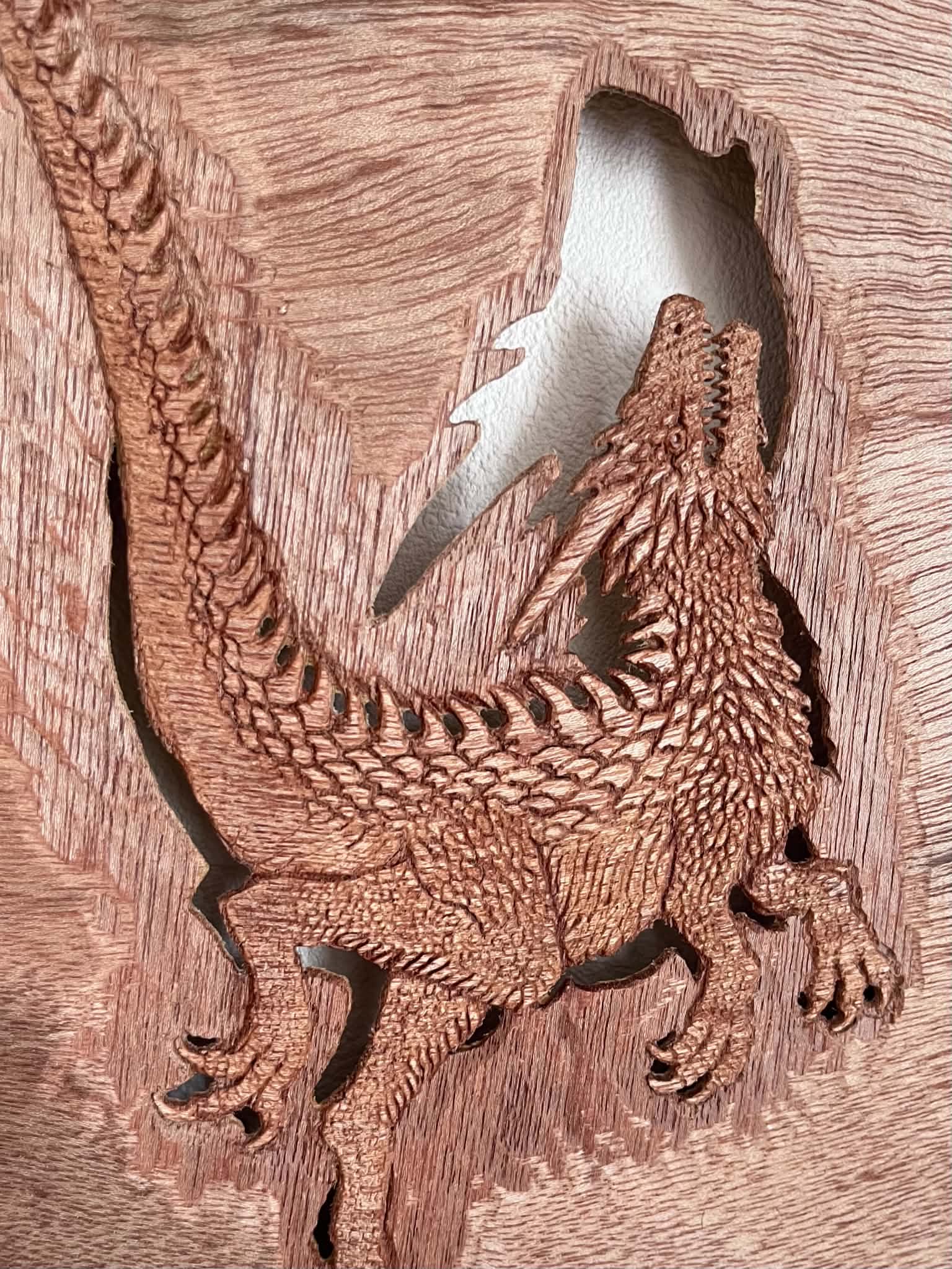 永島信也「Tiny dragon」木（レリーフ） 詳細