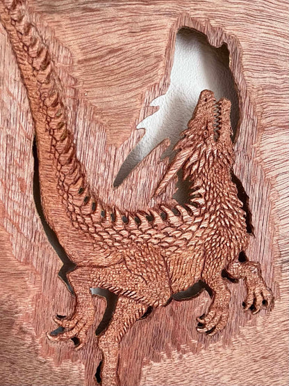 永島信也 永島信也「Tiny dragon」 木（レリーフ作品） / Wood (relief work)