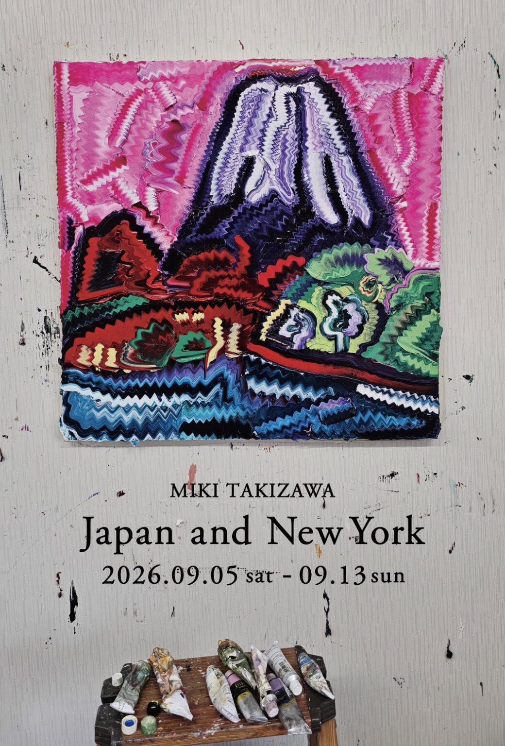 Miki Takizawa 瀧澤美希『Japan and New York』展 公式ビジュアル。2026年9月5日から9月13日までroidworksgalleryで開催